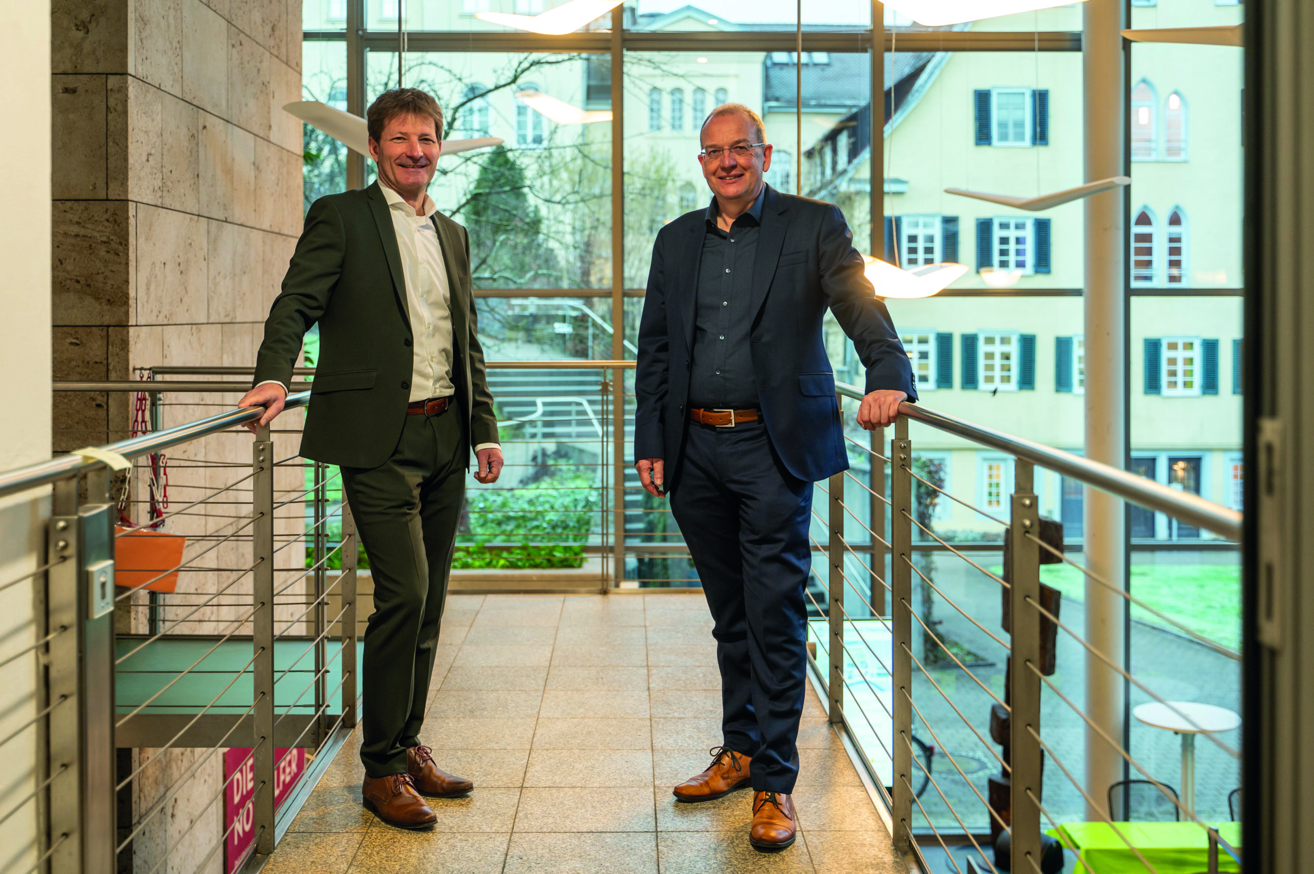 Sie sind die beiden Geschäftsführer der Christophsbad Klinikgruppe: Rudolf Schnauhuber (links) und Oliver Stockinger.